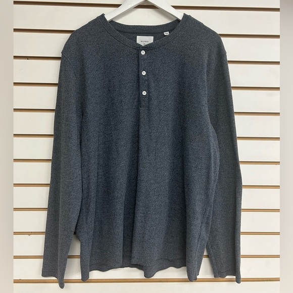 Billy Reid‎ Henley Textured Gray Size XXL Long Sleeves Cotton Blend - Picture 1 of 11